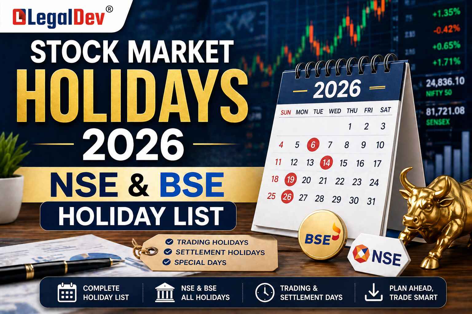 Stock Market Holidays 2026 NSE & BSE